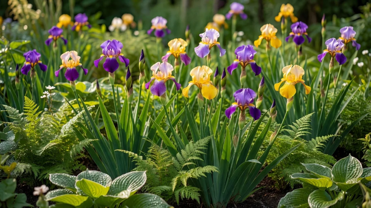 Jardin coloré autour des iris : idées, associations et conseils de culture