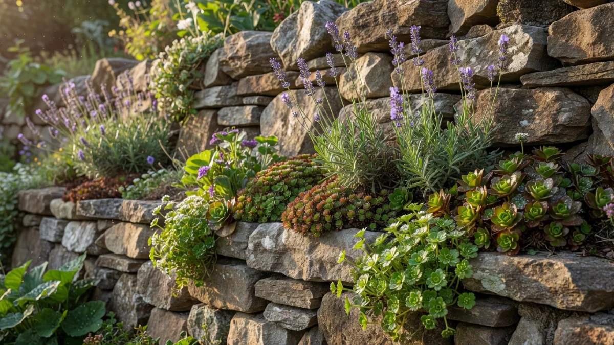 Plantes idéales pour jardin en pierre : guide complet pour végétaliser vos murets