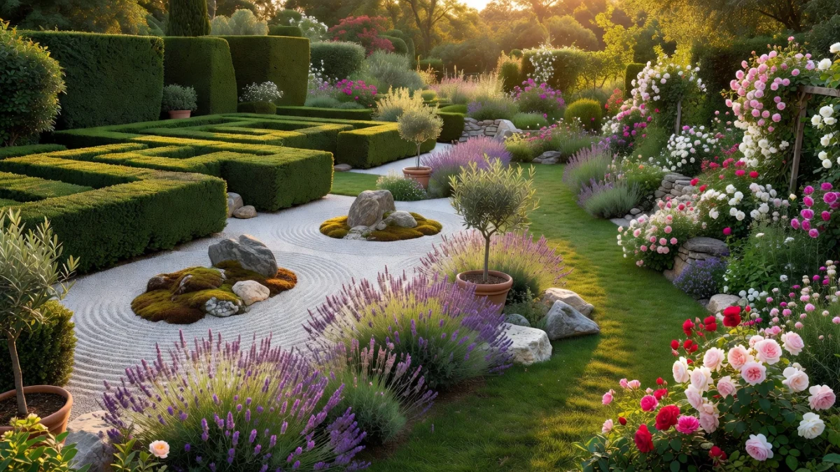 Différents styles de jardins : jardin japonais, à la française, contemporain et méditerranéen